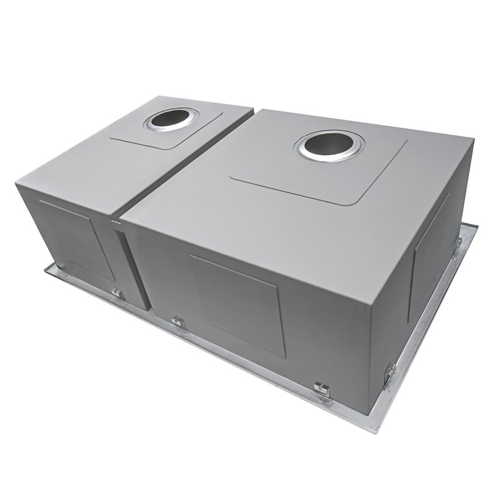 Ruvati 33 x 22 inch Drop-in 60/40 Double Bowl 16 Gauge Topmount Kitchen Sink. Picture 10