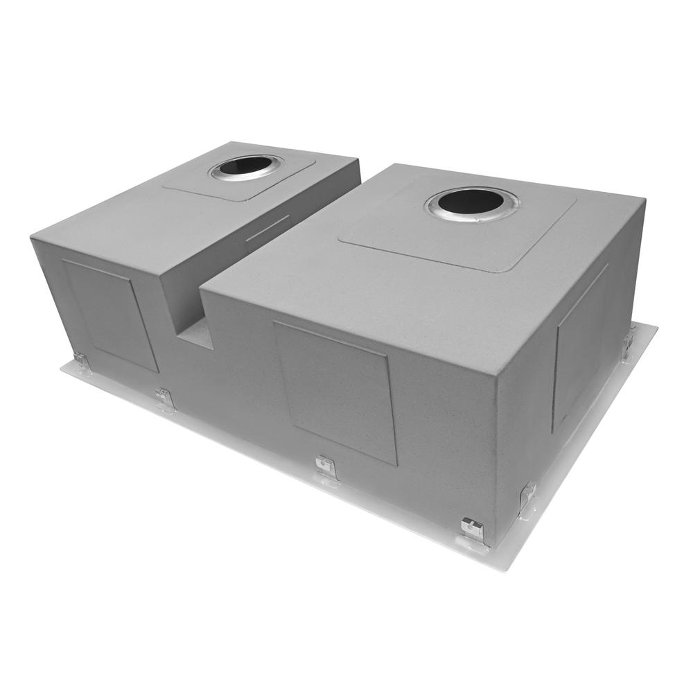 Ruvati 33-inch Drop-in Low Platform-Divide 16 Gauge Topmount Kitchen Sink. Picture 13