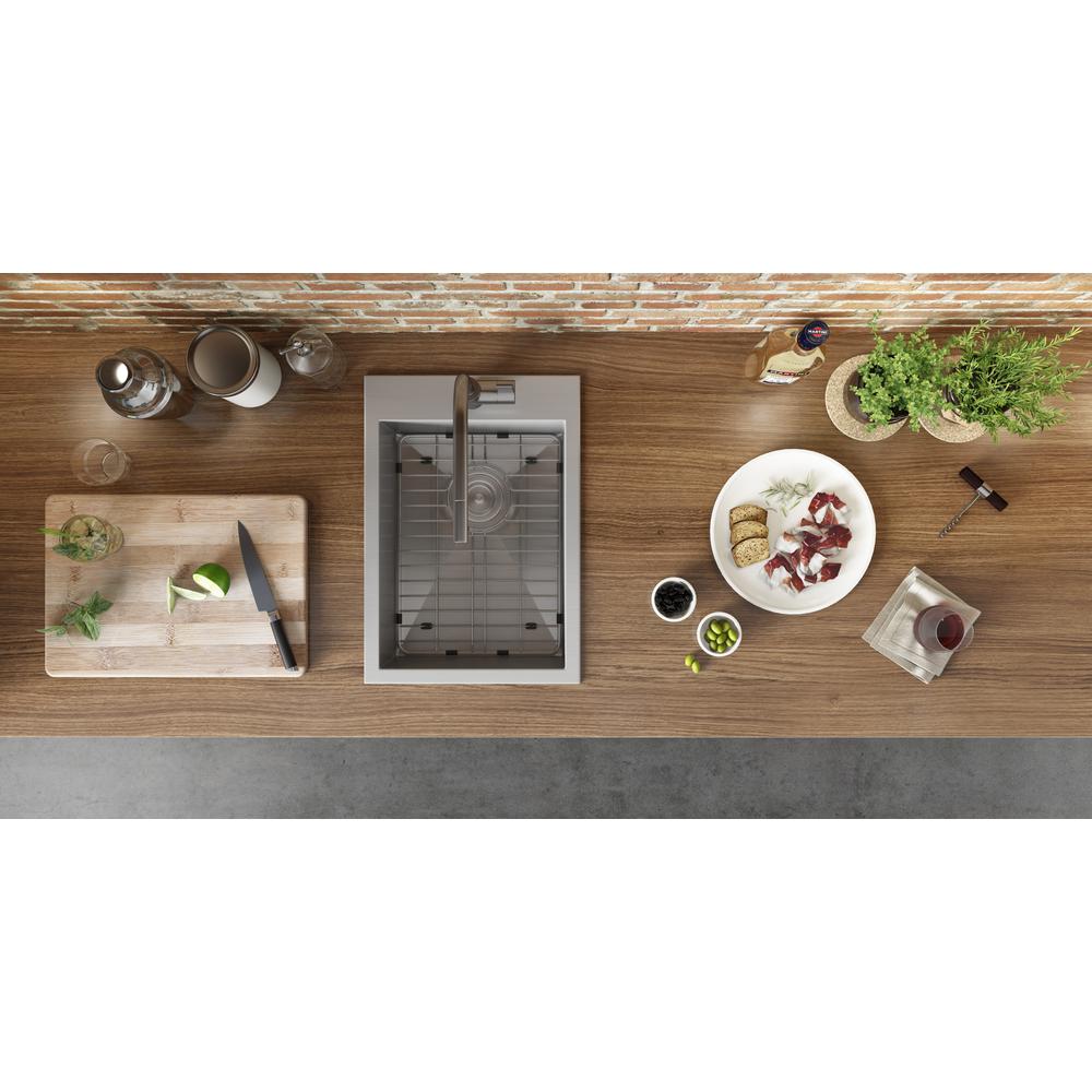 Ruvati 15 x 20 inch Drop-in Topmount Bar Prep Sink 16 Gauge Single Bowl. Picture 5