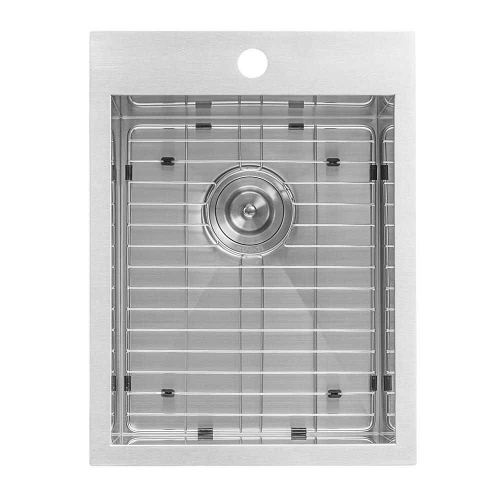 Ruvati 15 x 20 inch Drop-in Topmount Bar Prep Sink 16 Gauge Single Bowl. Picture 8