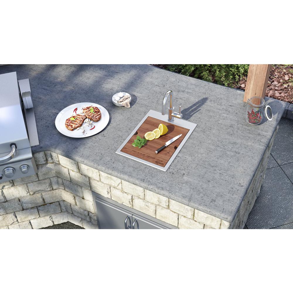 Ruvati 15 x 20 inch Workstation Drop-in Topmount Bar Prep RV Sink 16 Gauge. Picture 7