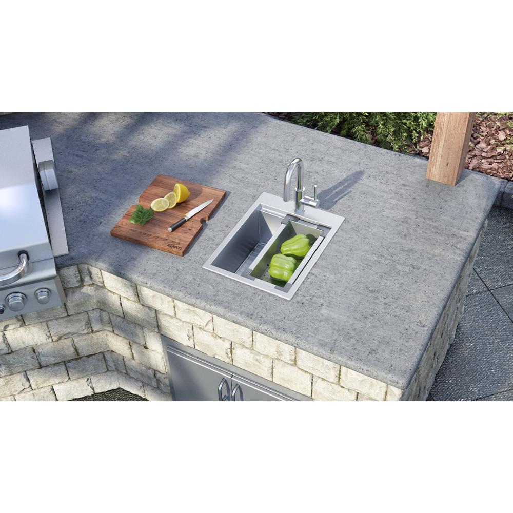 Ruvati 15 x 20 inch Workstation Drop-in Topmount Bar Prep RV Sink 16 Gauge. Picture 8