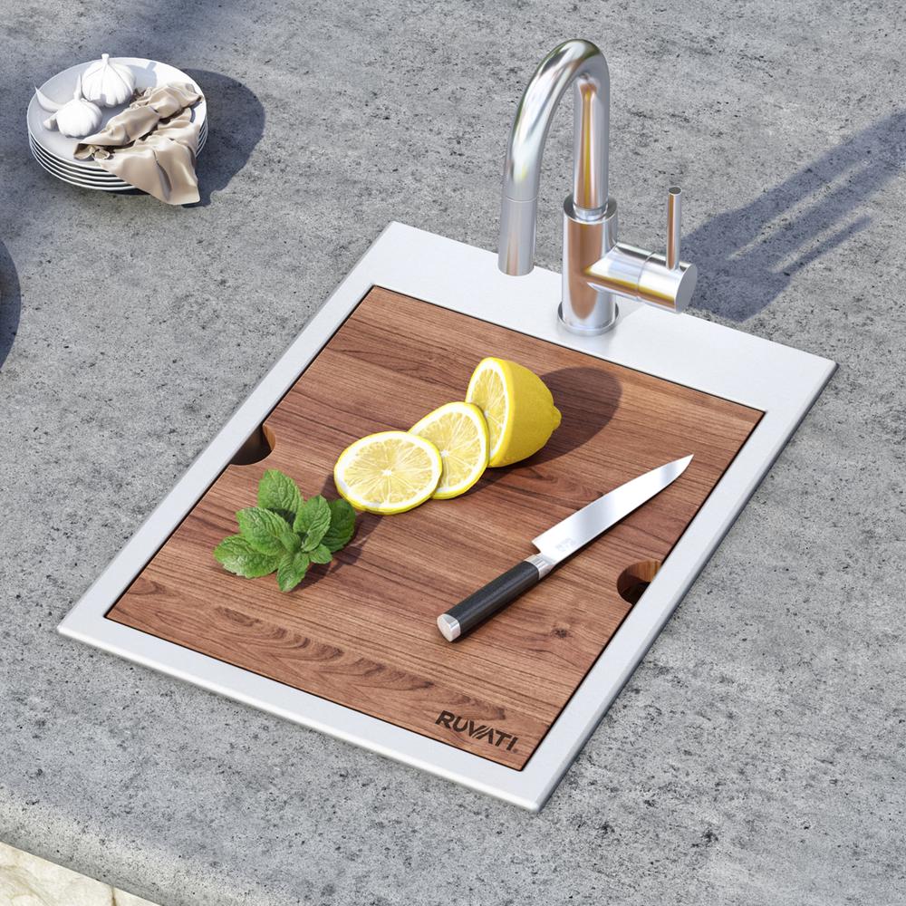 Ruvati 18 x 20 inch RV Camper Van Workstation Tiny Home Sink. Picture 8