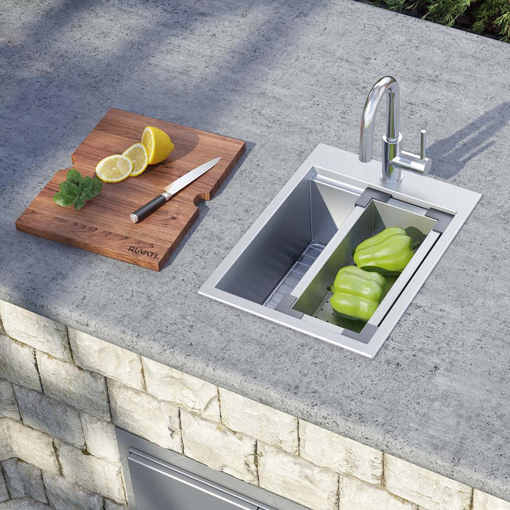 Ruvati 18 x 20 inch RV Camper Van Workstation Tiny Home Sink. Picture 7