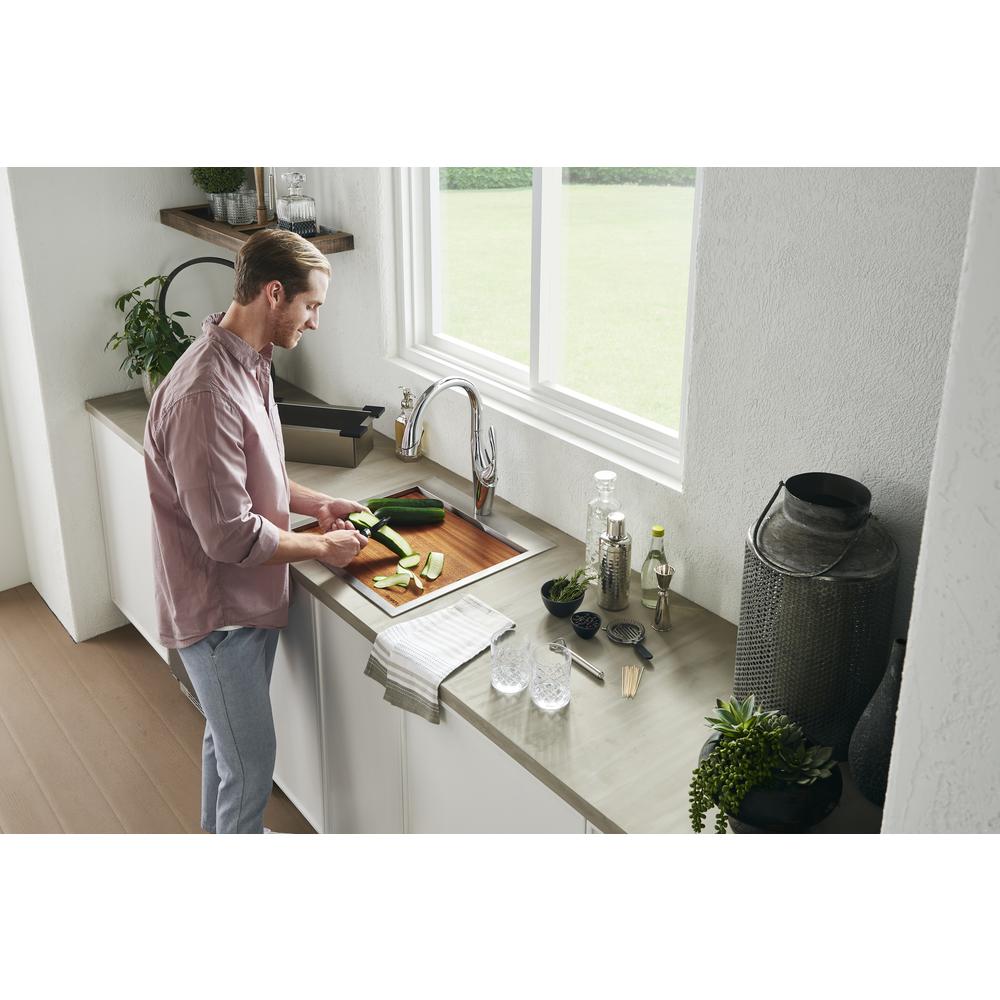 Ruvati 21 x 20 in RV Workstation Drop-in Topmount Bar Prep Kitchen Sink 16 Gauge. Picture 10