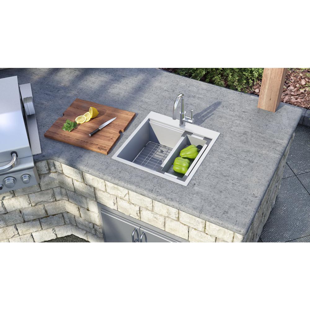 Ruvati 21 x 20 in RV Workstation Drop-in Topmount Bar Prep Kitchen Sink 16 Gauge. Picture 9