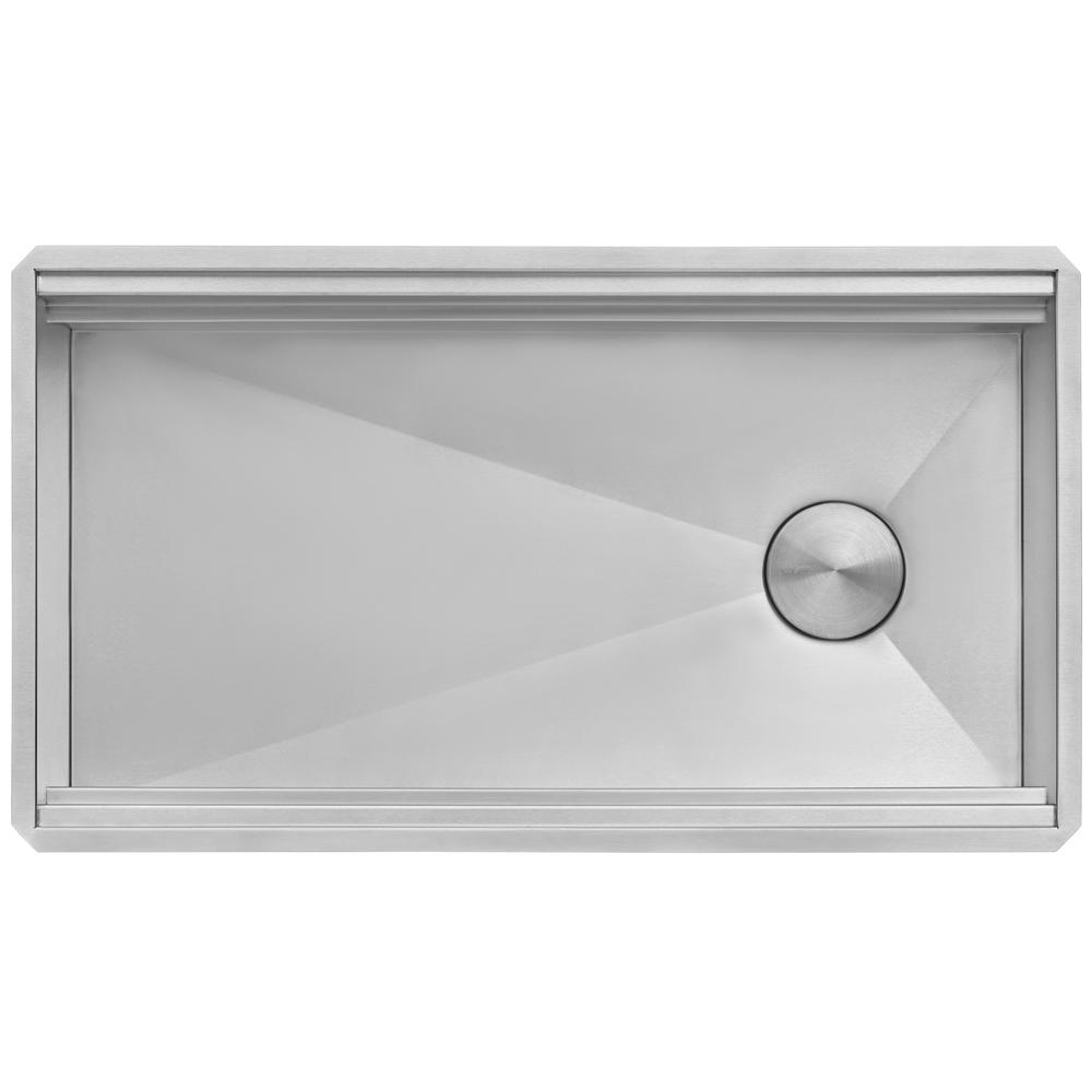 Ruvati 33-inch Workstation Two-Tiered Ledge Kitchen Sink Undermount 16 Gauge. Picture 3