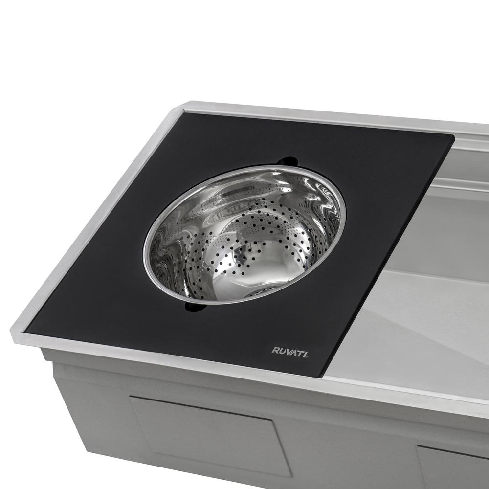 Ruvati 33-inch Workstation Two-Tiered Ledge Kitchen Sink Undermount 16 Gauge. Picture 7