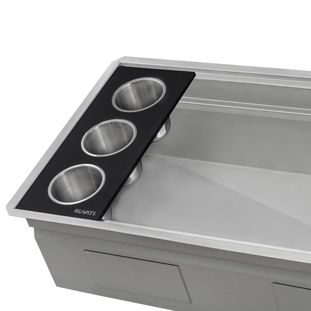 Ruvati 33-inch Workstation Two-Tiered Ledge Kitchen Sink Undermount 16 Gauge. Picture 8