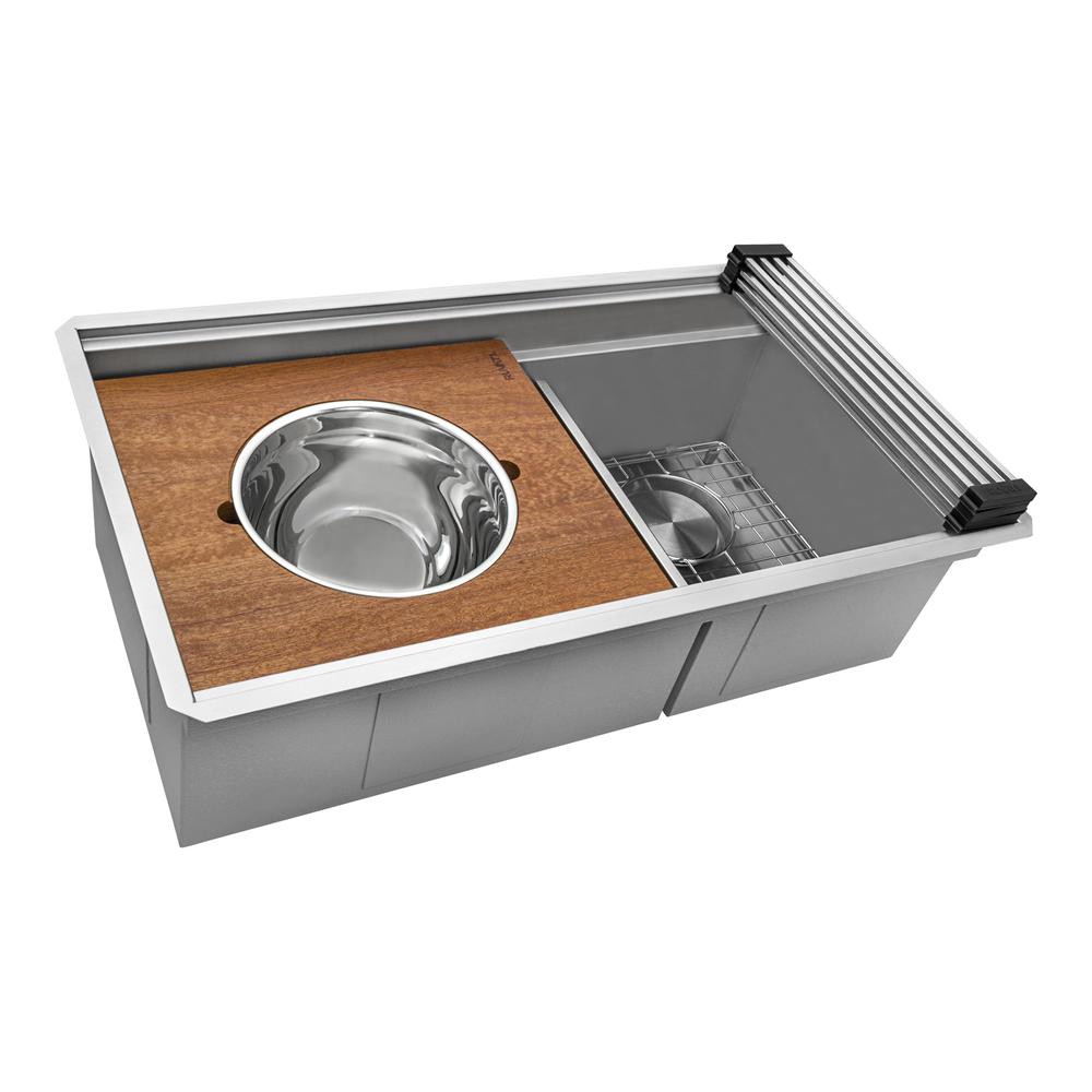 Ruvati 33-in Workstation Dual Tier 16 Gauge Kitchen Sink. Picture 3