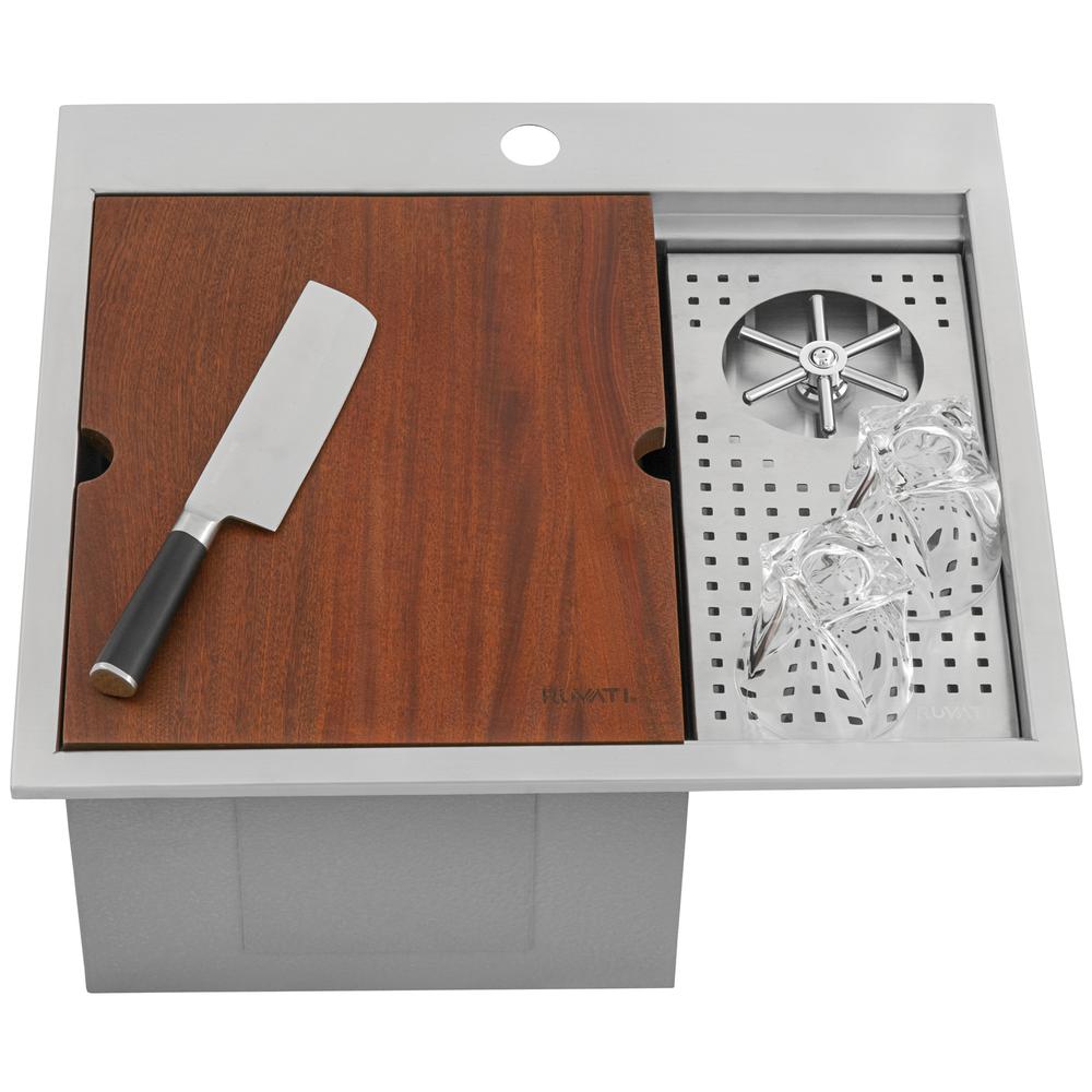 Ruvati Glass Rinser and Sink Combo 22 inch Workstation. Picture 4