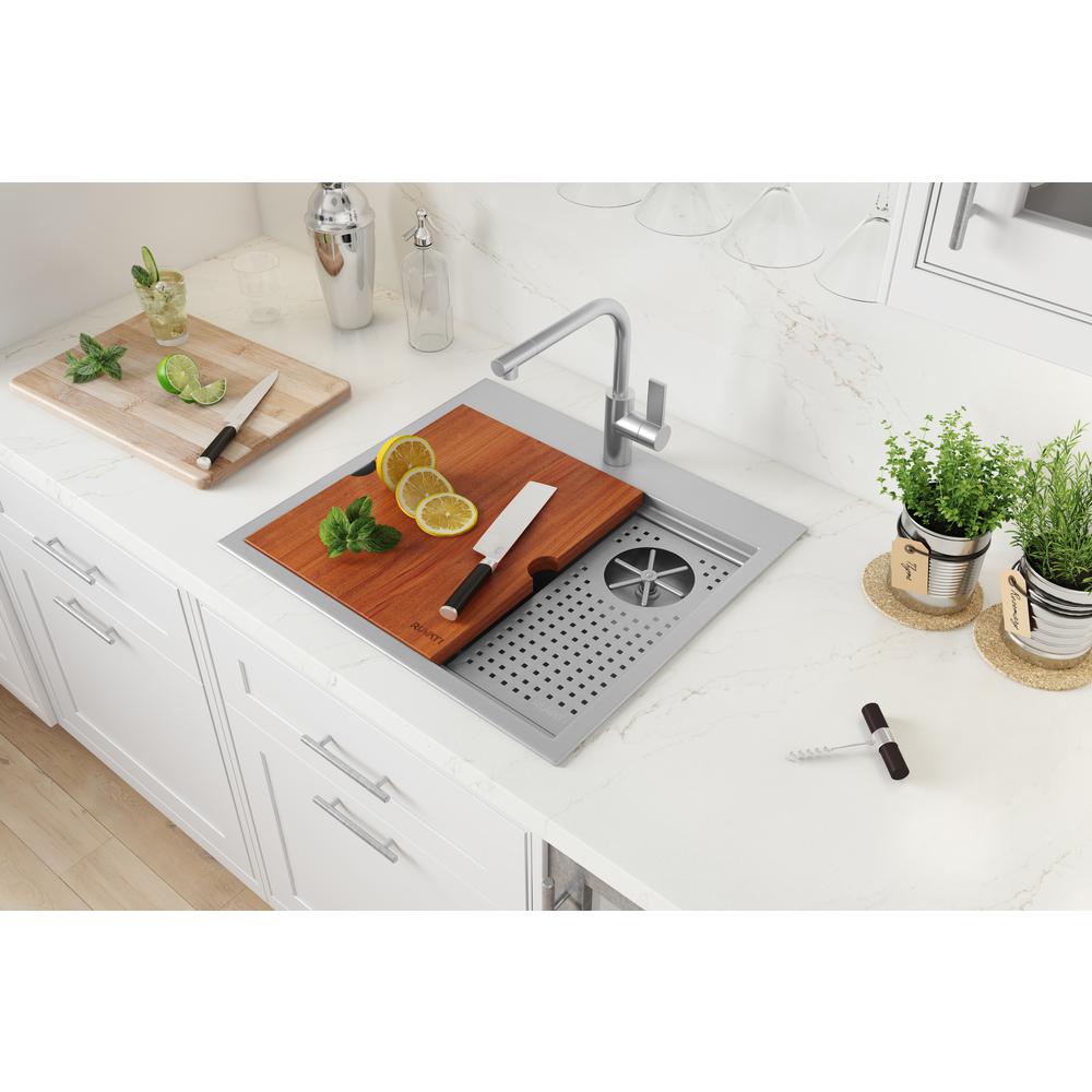 Ruvati Glass Rinser and Sink Combo 22 inch Workstation. Picture 12