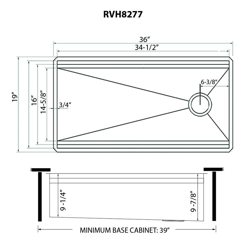 Ruvati 36-inch Workstation Dual Tier Ledge Kitchen Sink Undermount 16 Gauge. Picture 11