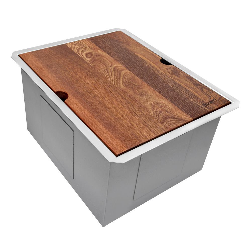 Ruvati 15" Workstation Bar Prep Sink Ledge Undermount 16 Gauge Stainless Steel Single Bowl - RVH8304. Picture 1