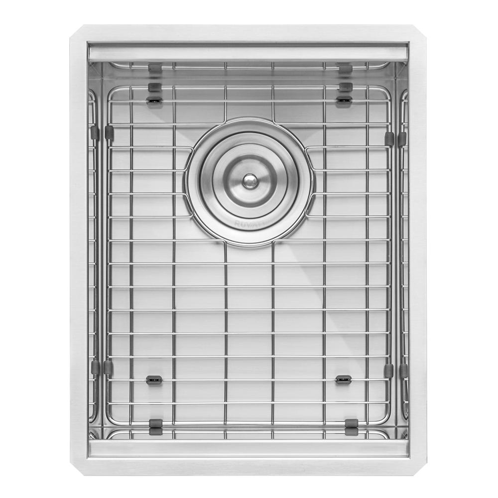 Ruvati 15" Workstation Bar Prep Sink Ledge Undermount 16 Gauge Stainless Steel Single Bowl - RVH8304. Picture 3