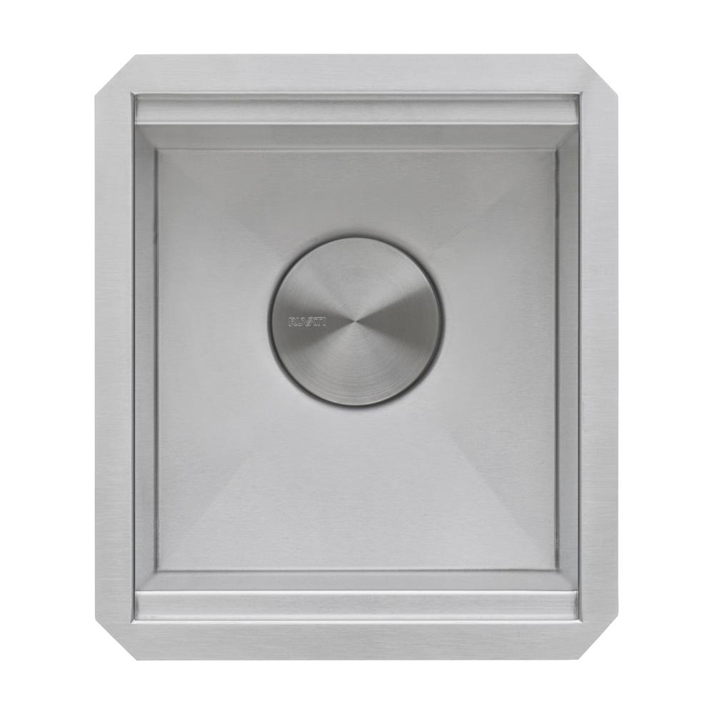 Ruvati 13 in Workstation Prep Sink with Cover Undermount 16 Gauge Single Bowl. Picture 4