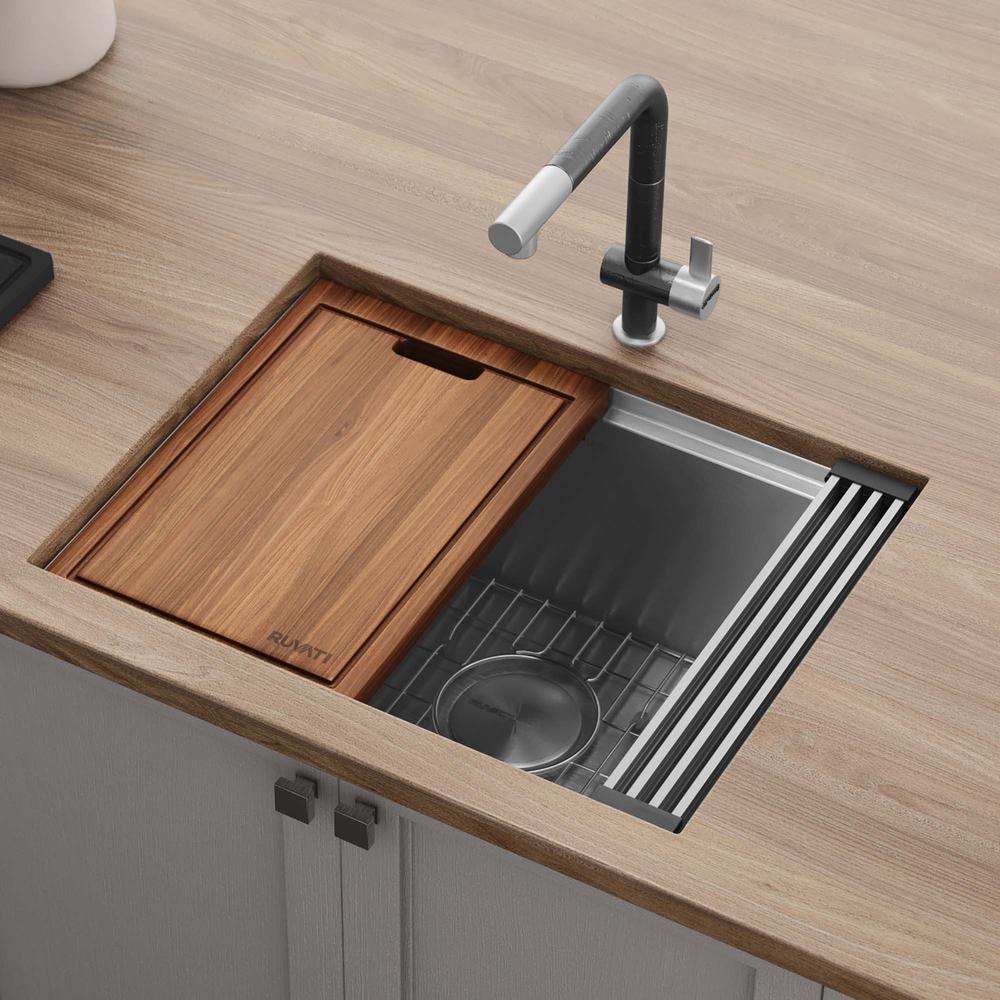 Ruvati 24-inch Workstation Undermount Ledge Kitchen Sink with Accessories. Picture 9