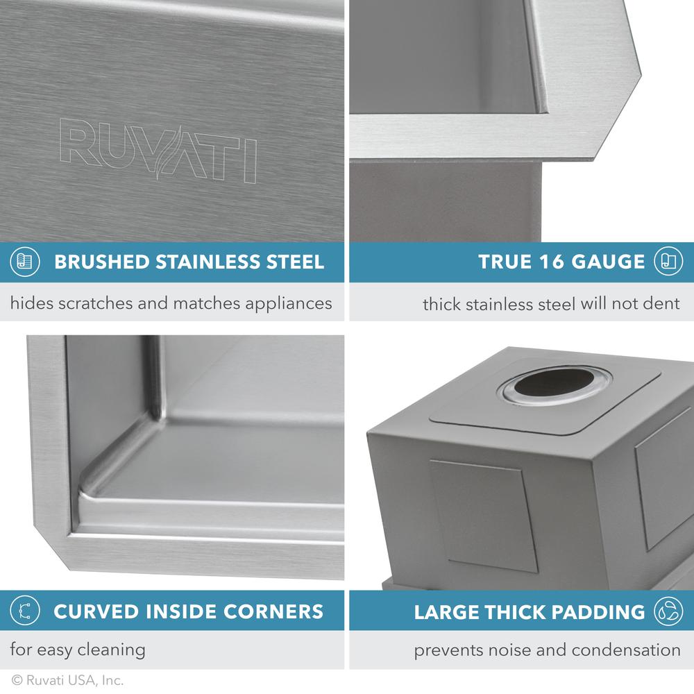 Ruvati 27-inch Workstation Undermount Ledge Kitchen Sink with Accessories. Picture 6
