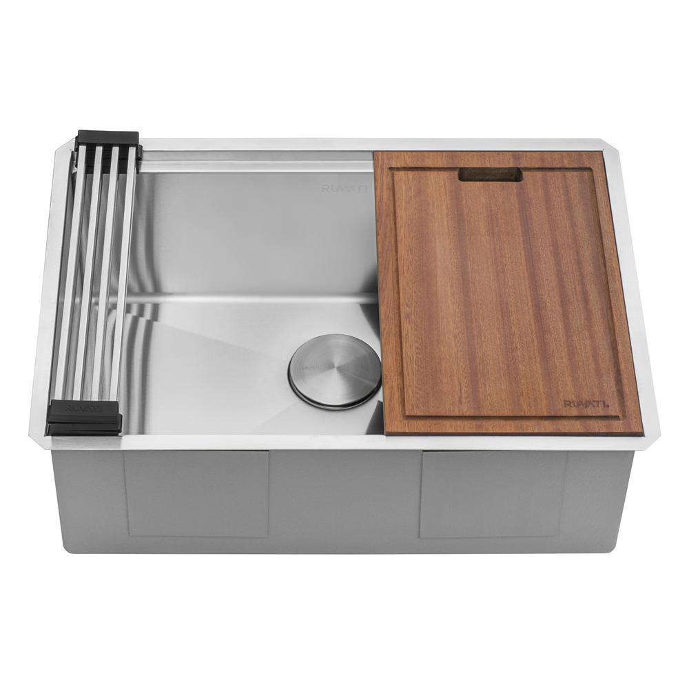 Ruvati 27-inch Workstation Undermount Ledge Kitchen Sink with Accessories. Picture 3