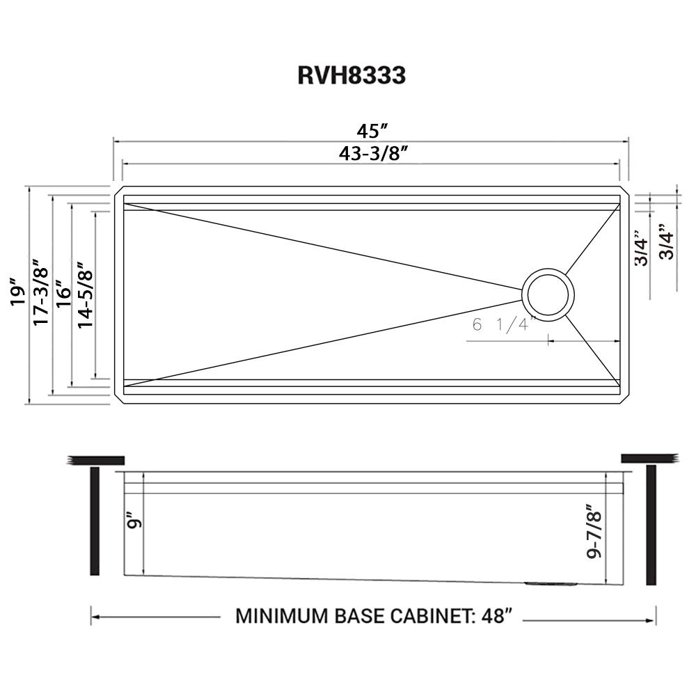 Ruvati 45-inch Workstation Two-Tiered Ledge Kitchen Sink Undermount 16 Gauge. Picture 24