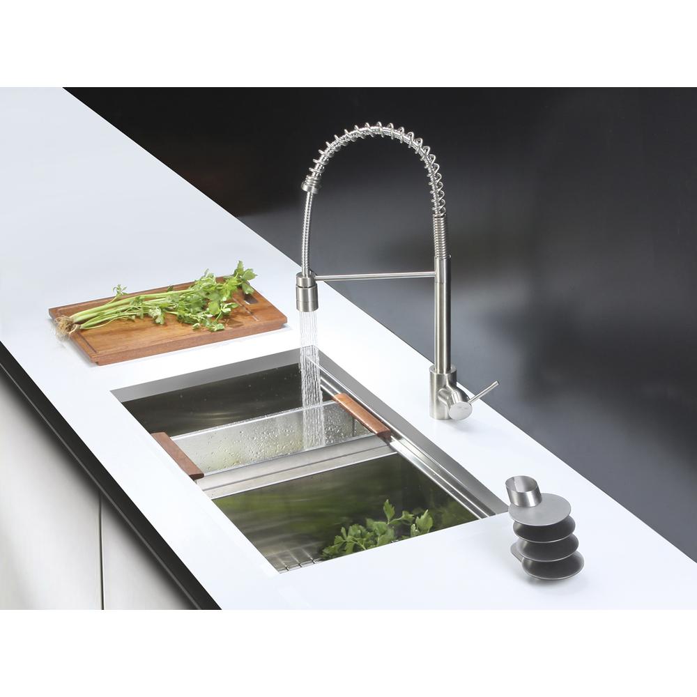 Ruvati 30in Workstation Ledge 50/50 Double Bowl Undermount 16 Gauge Kitchen Sink. Picture 19