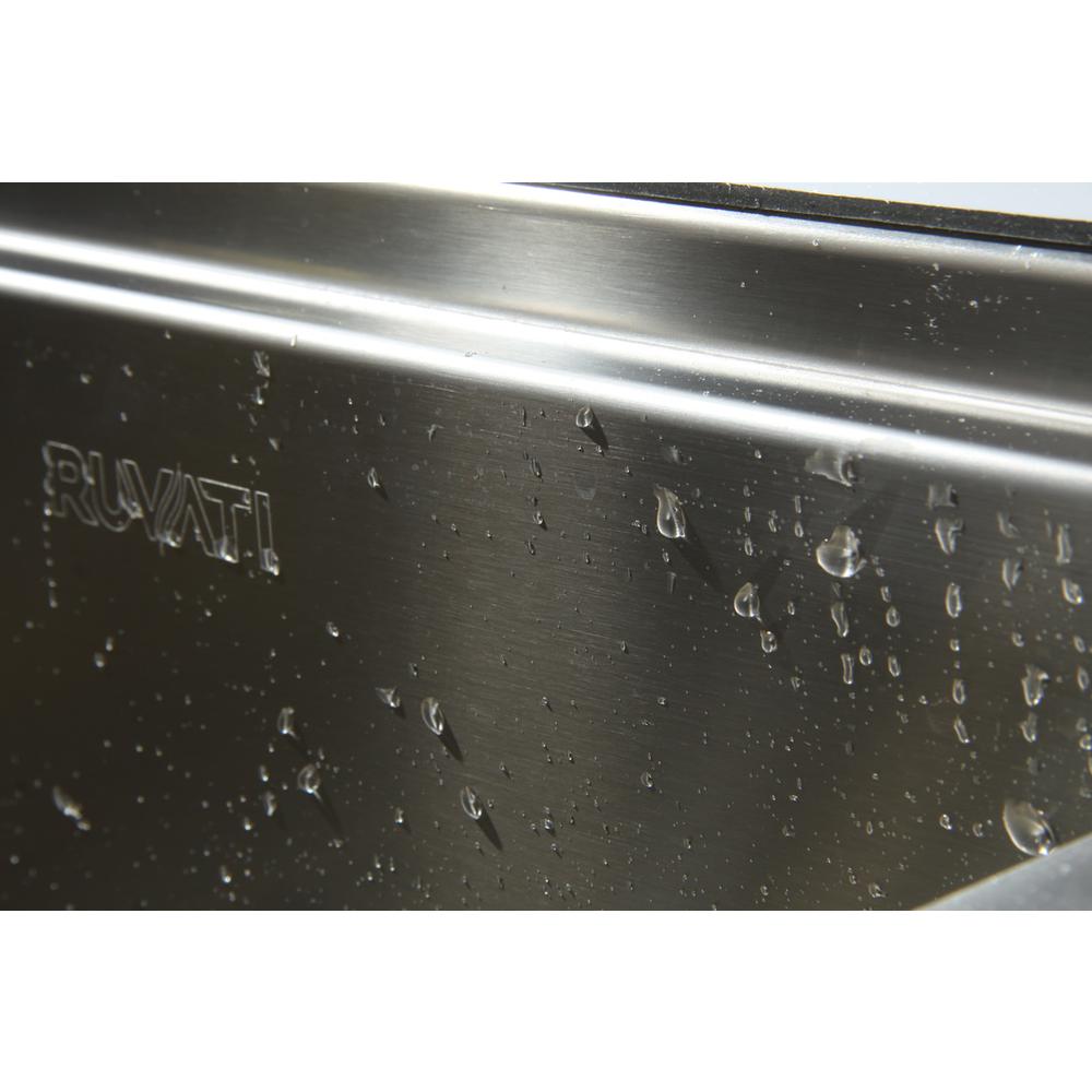 Ruvati 33in Workstation Ledge 50/50 Double Bowl Undermount 16 Gauge Kitchen Sink. Picture 17