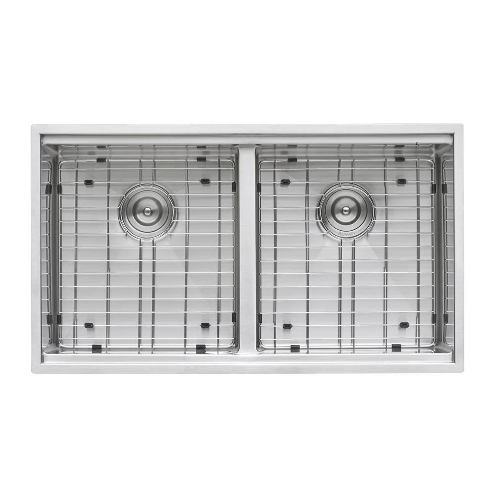 Ruvati 33in Workstation Ledge 50/50 Double Bowl Undermount Kitchen Sink. Picture 5