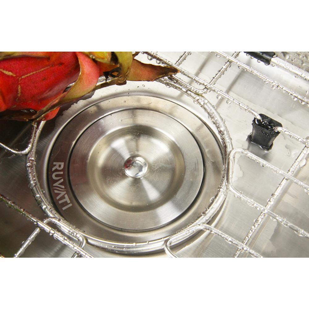 Ruvati Corner Butterfly Undermount Kitchen Sink 16 Gauge 44" Double Bowl. Picture 13