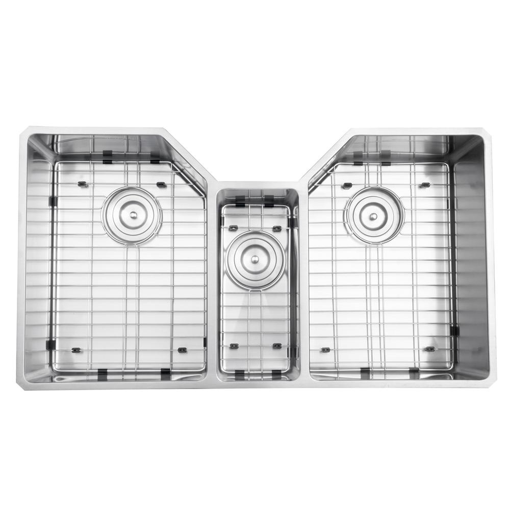 Ruvati 35" Triple Bowl Undermount 16 Gauge Stainless Steel Kitchen Sink. Picture 3