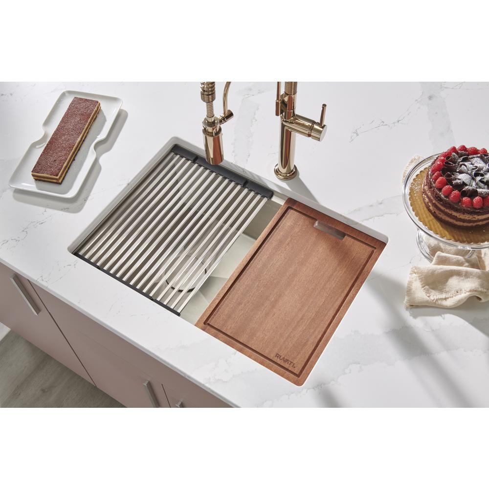 Ruvati 27-inch Slope Bottom Offset Drain Undermount 16 Gauge Kitchen Sink. Picture 9