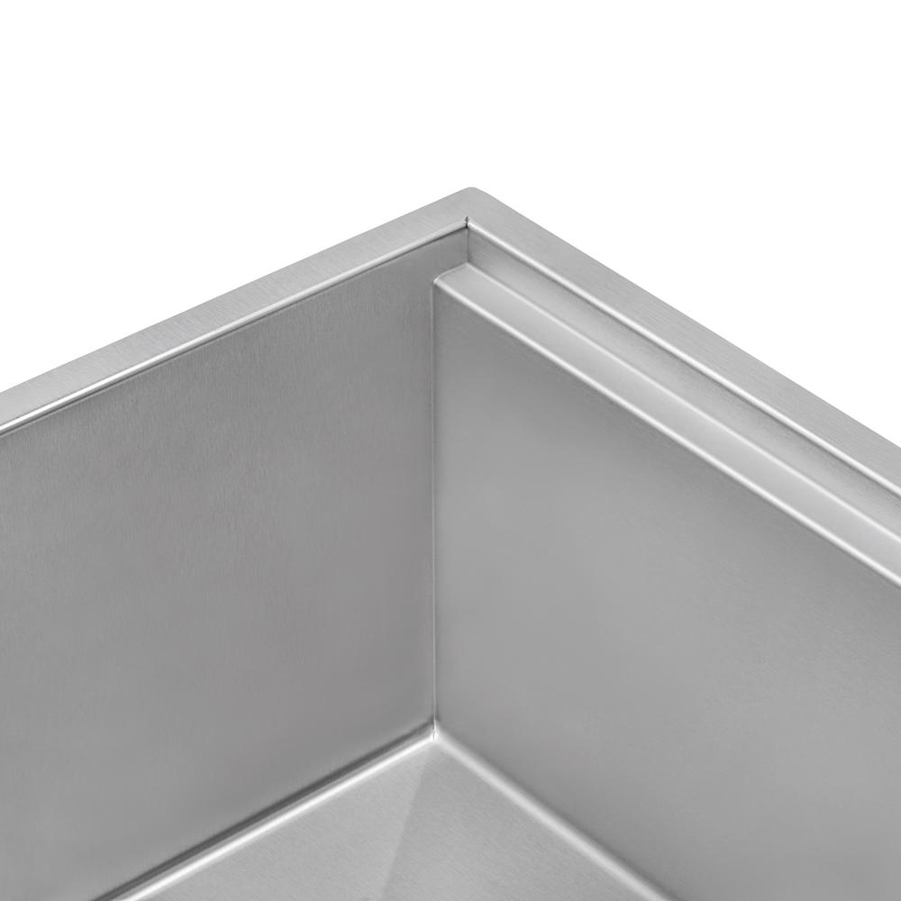 Ruvati 27-inch Slope Bottom Offset Drain Undermount 16 Gauge Kitchen Sink. Picture 5