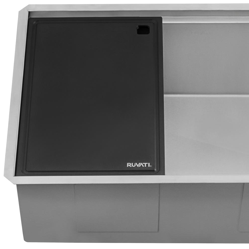 Ruvati 27-inch Slope Bottom Offset Drain Undermount 16 Gauge Kitchen Sink. Picture 11