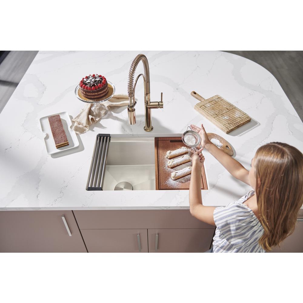 Ruvati 30-inch Slope Bottom Offset Drain Undermount 16 Gauge Kitchen Sink. Picture 10