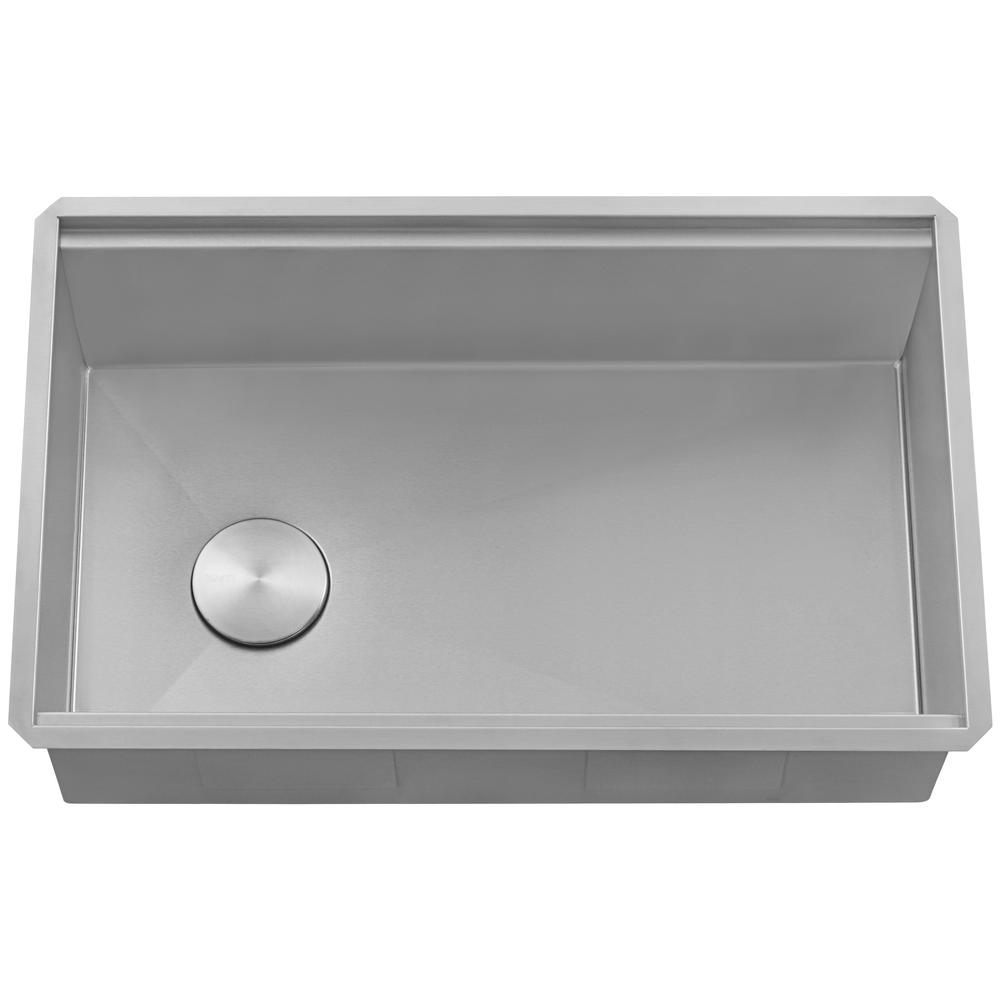 Ruvati 30-inch Slope Bottom Offset Drain Undermount 16 Gauge Kitchen Sink. Picture 9