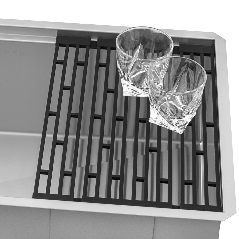Ruvati 30-inch Slope Bottom Offset Drain Undermount 16 Gauge Kitchen Sink. Picture 11