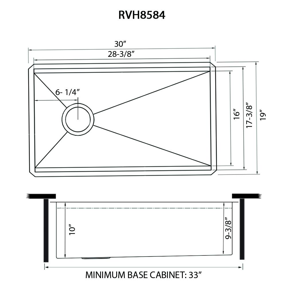 Ruvati 30-inch Slope Bottom Offset Drain Undermount 16 Gauge Kitchen Sink. Picture 14