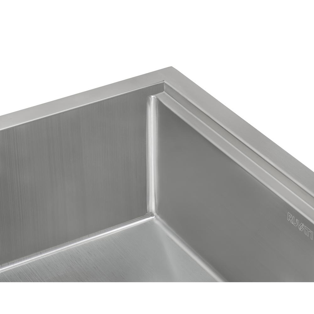 Ruvati 24-inch Apron-front Workstation Kitchen Sink 16 Gauge Single Bowl. Picture 8