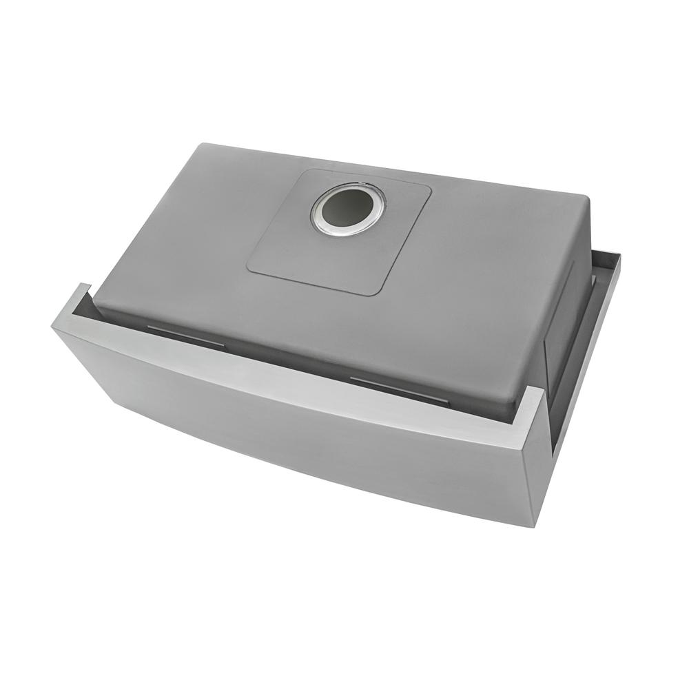 Ruvati 24-inch Apron-front Workstation Kitchen Sink 16 Gauge Single Bowl. Picture 2