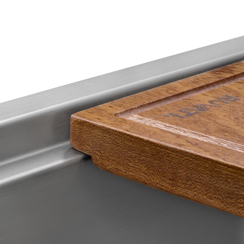 Ruvati 24-inch Apron-front Workstation Kitchen Sink 16 Gauge Single Bowl. Picture 19