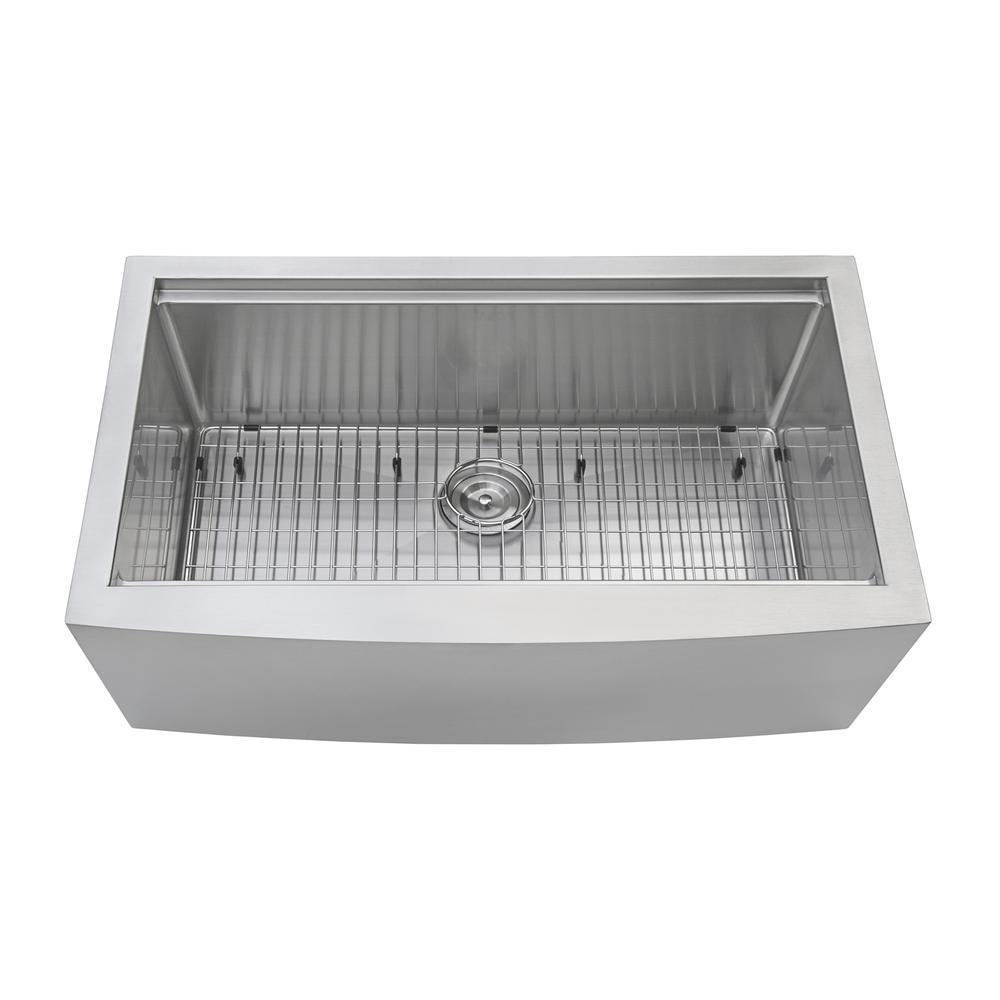 Ruvati 27-inch Apron-front Workstation Kitchen Sink 16 Gauge Single Bowl. Picture 4