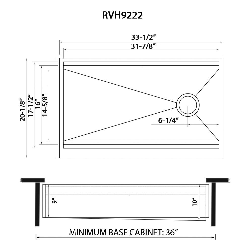 Ruvati 33-inch Workstation Two-Tiered Ledge Kitchen Sink Apron-Front 16 Gauge. Picture 6