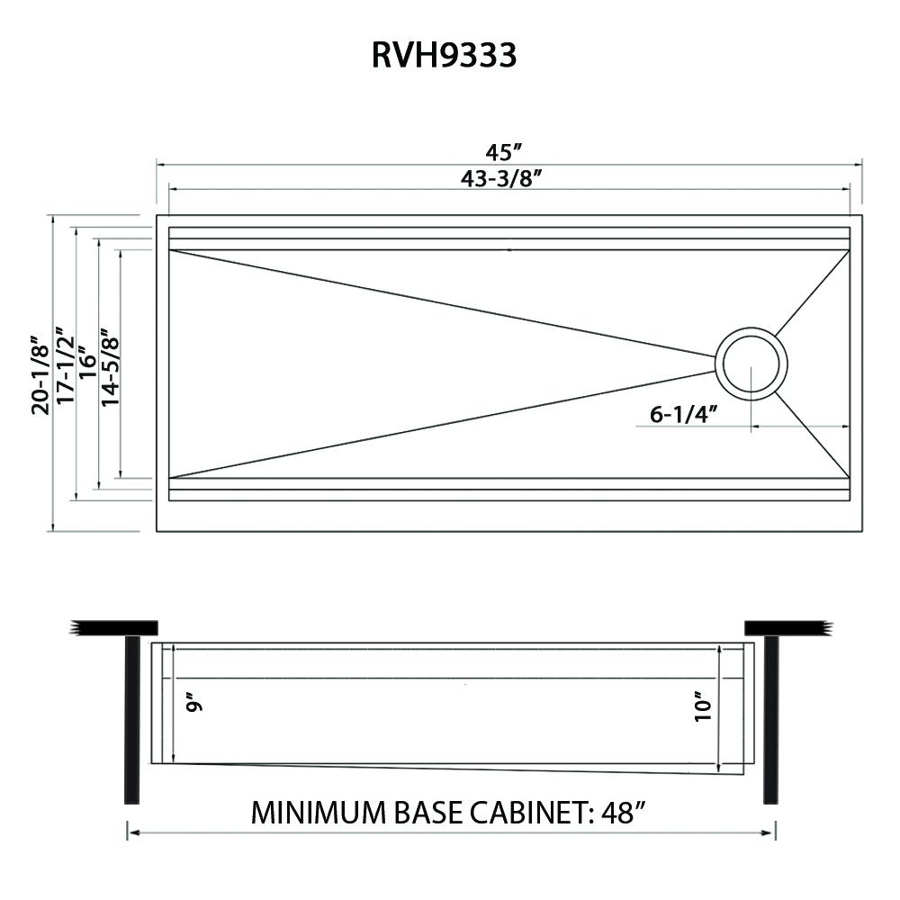 Ruvati 45-inch Workstation Two-Tiered Ledge Kitchen Sink Apron-Front 16 Gauge. Picture 2