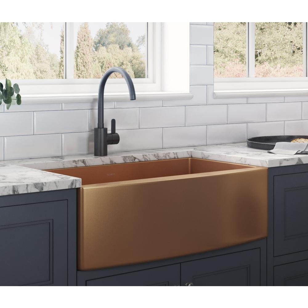 Ruvati 30-inch Apron-Front Farmhouse Kitchen Sink Single Bowl. Picture 10