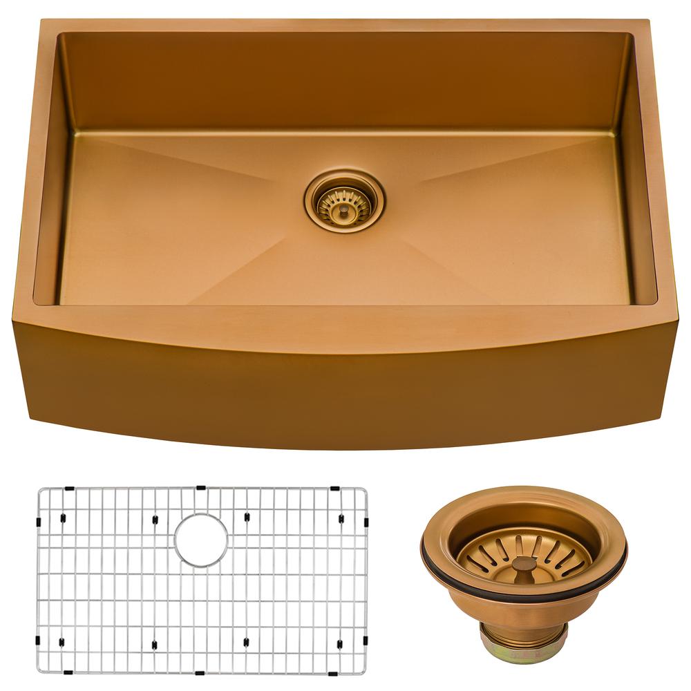 Ruvati 30-inch Apron-Front Farmhouse Kitchen Sink Single Bowl. Picture 5