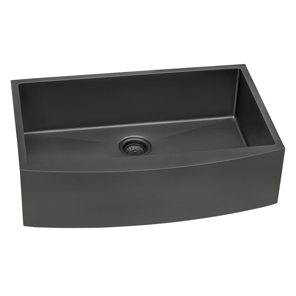 Ruvati 33-inch Apron-Front Farmhouse Kitchen Sink Matte Single Bowl. Picture 2