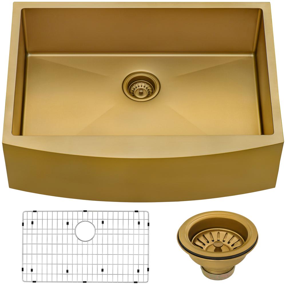 Ruvati 33-inch Apron-Front Farmhouse Kitchen Sink Single Bowl. Picture 4