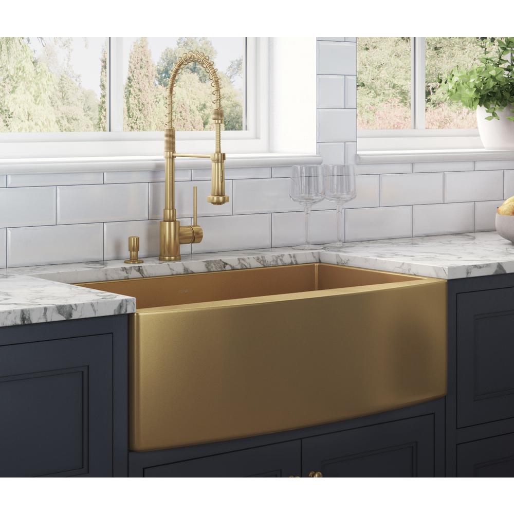 Ruvati 33-inch Apron-Front Farmhouse Kitchen Sink Single Bowl. Picture 9