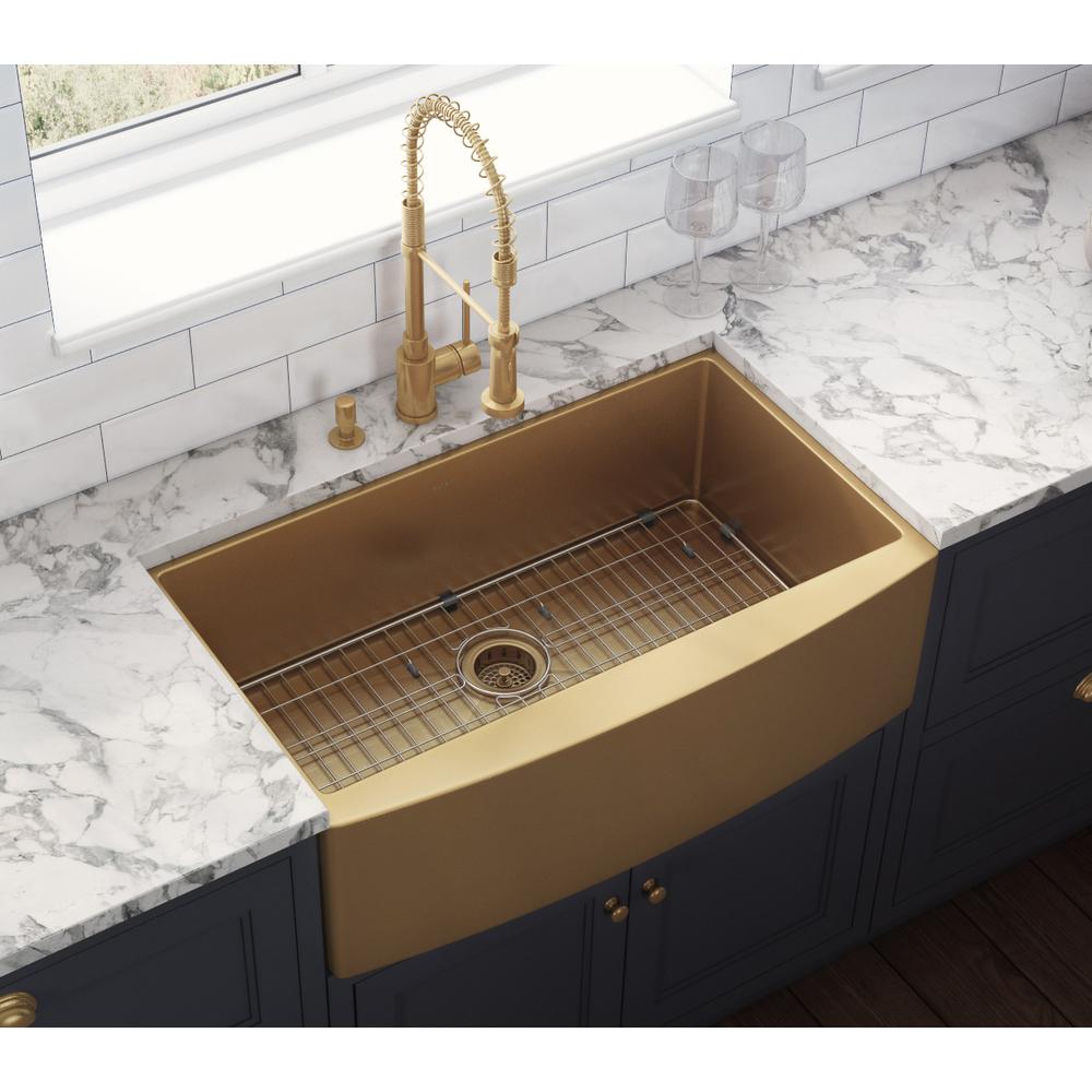 Ruvati 36-inch Apron-Front Farmhouse Kitchen Sink Single Bowl. Picture 9