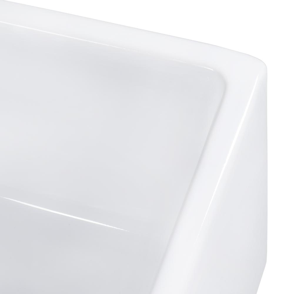 Ruvati 30-inch Fireclay Offset Drain Kitchen Sink Single Bowl WhiteRight Drain. Picture 3