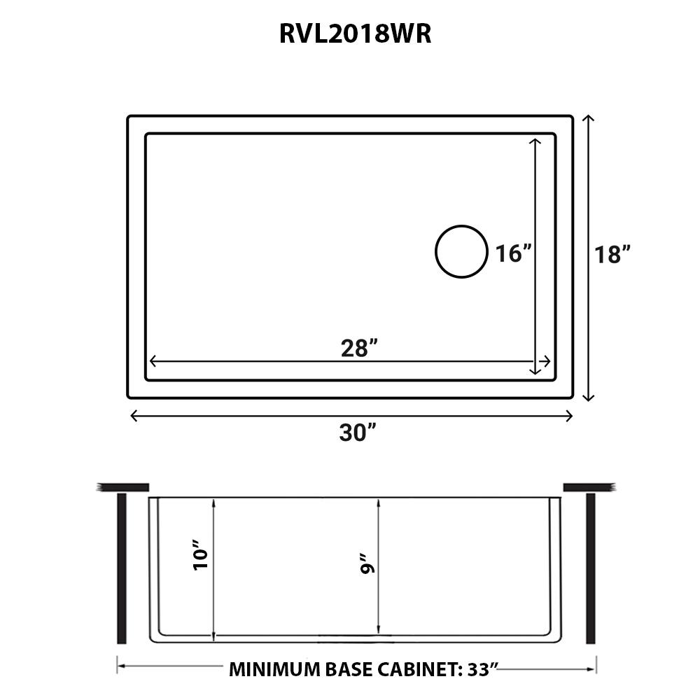 Ruvati 30-inch Fireclay Offset Drain Kitchen Sink Single Bowl WhiteRight Drain. Picture 5